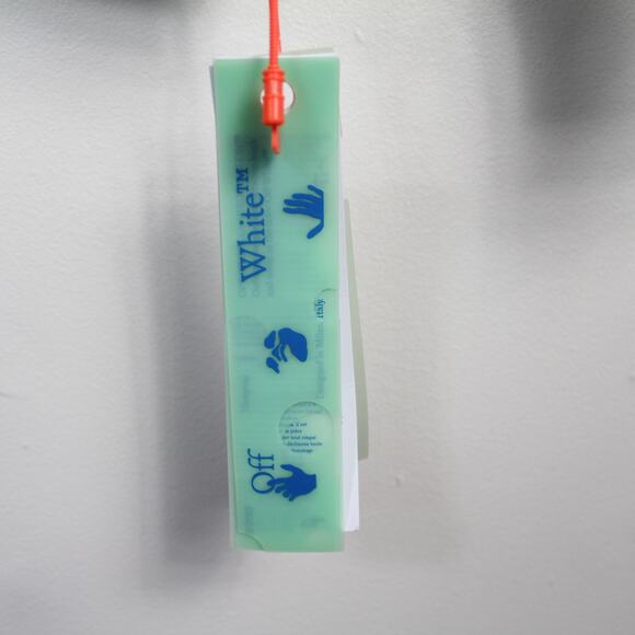 Off-White c/o Virgil Abloh "Off" Logo Beige Neutrals Minimalist Hoodie Sweater - Picture 11 of 14